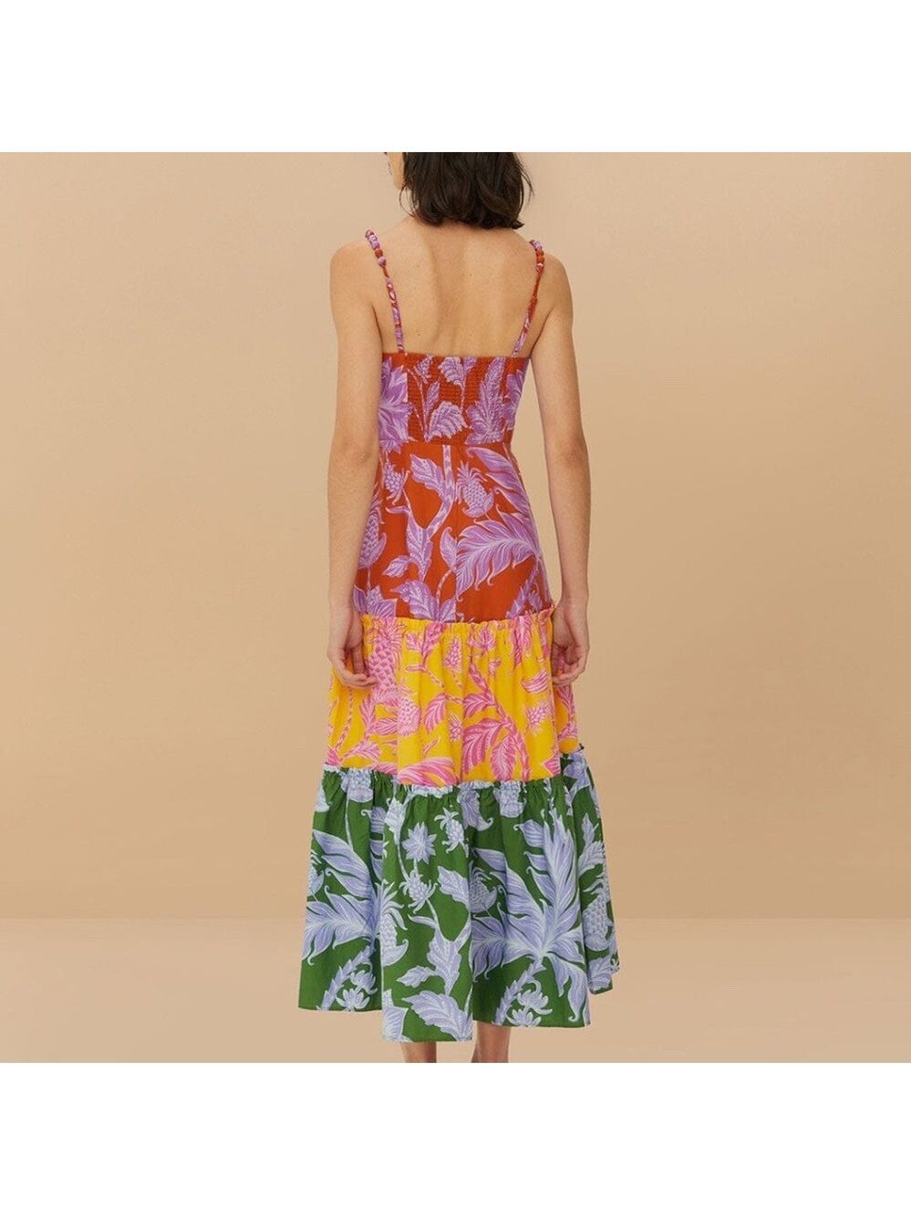 Farm Rio Mixed Tropical Swing Sleeveless Midi Dress - Picture 7 of 8